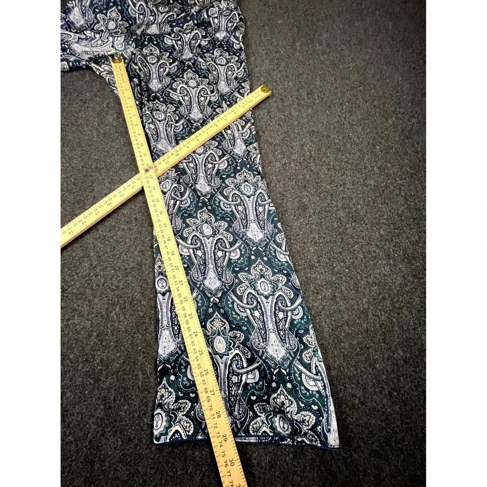 Soma Pajama Pants Womens Medium Blue‎ Paisley Stretch Lounge Sleepwear High Rise